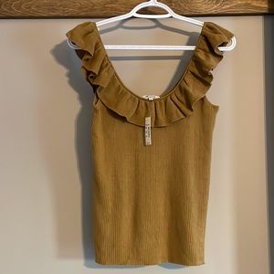 Bronzed Lichen Ruffle Wakeford
Wool-Blend Tank